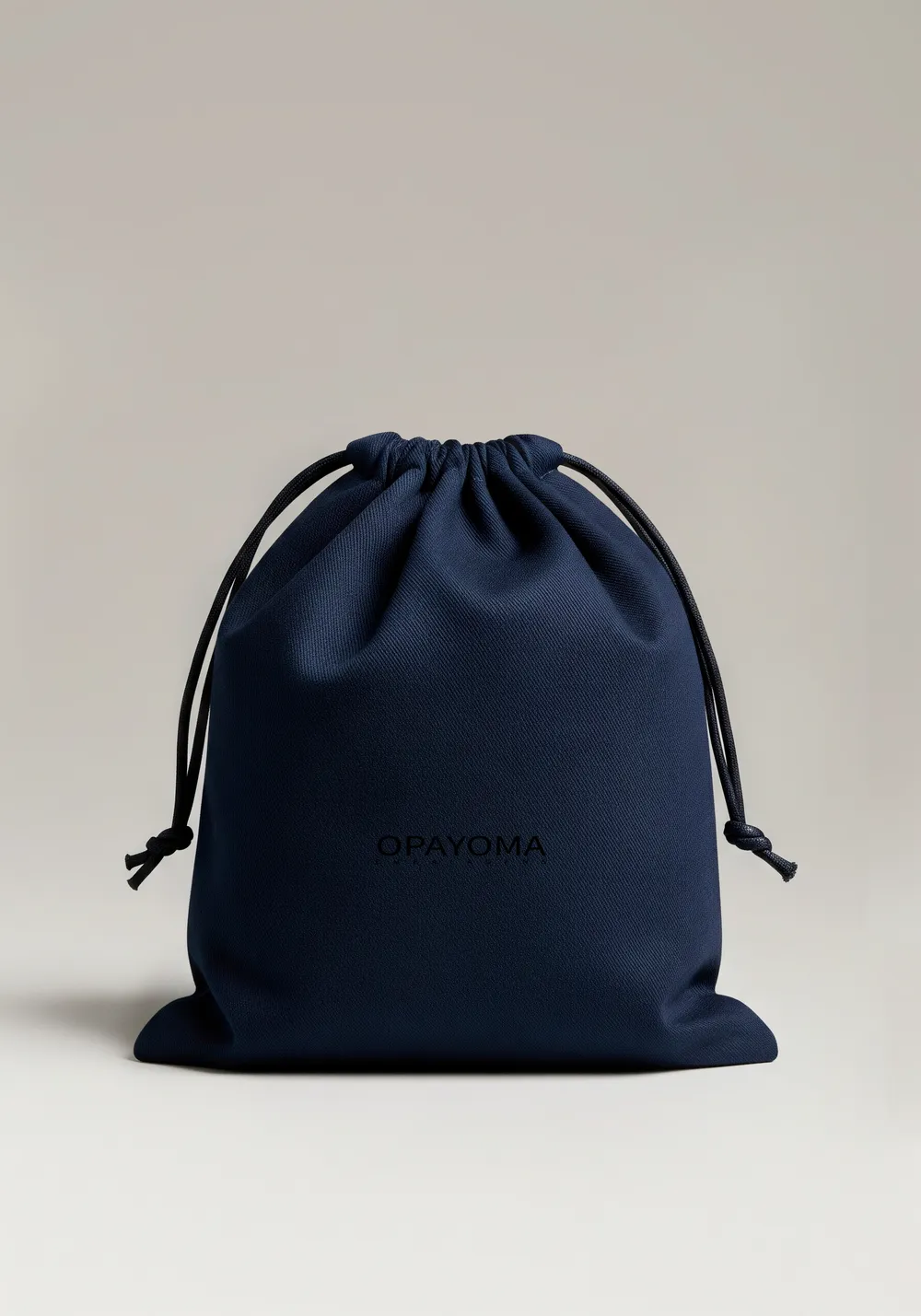 Dustbag de tecido personalizada azul-marinho fabricada pela Opayoma